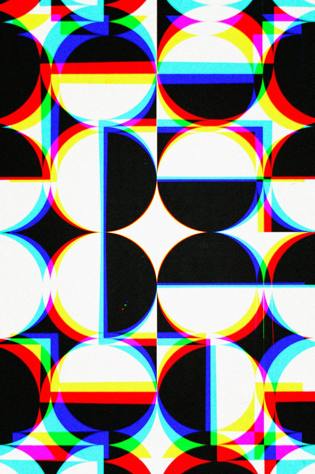 Vintage television set displaying a colorful advertising test pattern